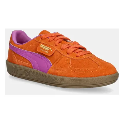 Dětské kožené sneakers boty Puma Palermo oranžová barva, 397271