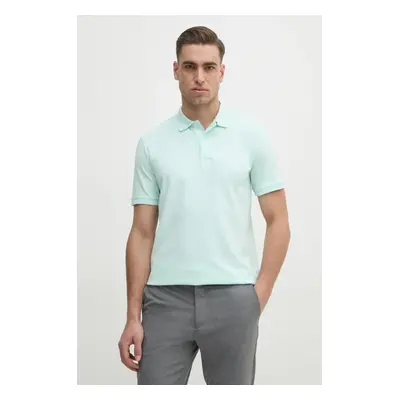 Polo tričko Calvin Klein tyrkysová barva, K10K111196