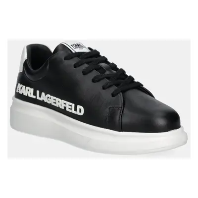 Dětské kožené sneakers boty Karl Lagerfeld černá barva, Z30381