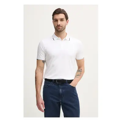 Bavlněné polo tričko Calvin Klein bílá barva, K10K114130