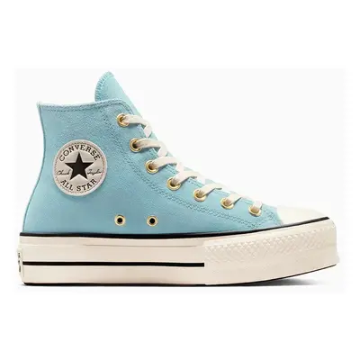 Semišové tenisky Converse Chuck Taylor All Star Lift tyrkysová barva, A13824C