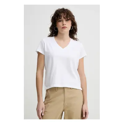 Tričko Levi's BOXY VNECK TEE bílá barva, A8774