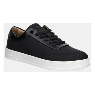 Kožené sneakers boty Calvin Klein LOW TOP LACE UP OXFORD RUBB LTH černá barva, HM0HM01708