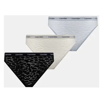 Kalhotky brazilky Calvin Klein Underwear 3-pack modrá barva, 000QD5225E