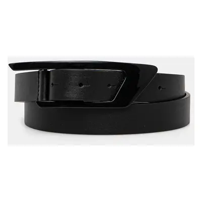 Kožený pásek Diesel D LOGO B-DLOGO II belt pánský, černá barva, X09916.PR227