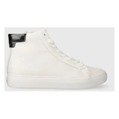 Kecky Calvin Klein VULC HIGH TOP dámské, bílá barva, HW0HW01679