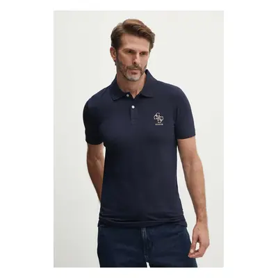 Polo tričko Guess NOLAN tmavomodrá barva, s aplikací, M4YP66 J1314