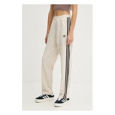 Kalhoty adidas Originals SNAKE FB TP dámské, béžová barva, vzorované, JI8406