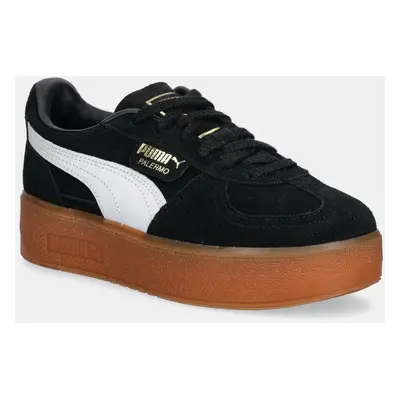 Semišové sneakers boty Puma Palermo Elevata Wns černá barva, 399348