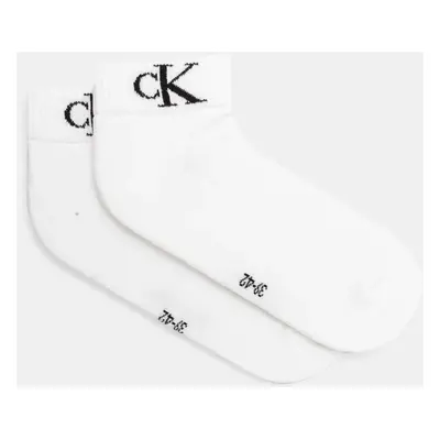 Ponožky Calvin Klein Jeans 2-pack pánské, bílá barva, 701228805