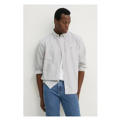 Bavlněná košile Levi's šedá barva, relaxed, s límečkem button-down