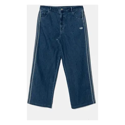 Džíny adidas Originals DENIM 3S PANT dámské, modrá barva, JD2574