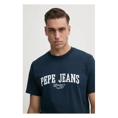 Tričko Pepe Jeans DERRIL TEE tmavomodrá barva, s potiskem, PM509766