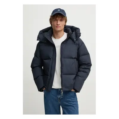 Péřová bunda Emporio Armani pánská, tmavomodrá barva, zimní, oversize, 6D1BC3 1NNXZ