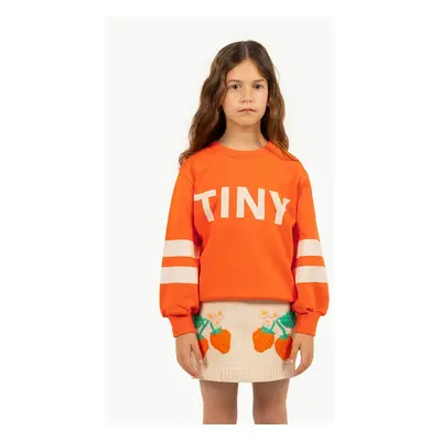 Dětská bavlněná mikina Tinycottons STRIPES LOGO SWEATSHIRT oranžová barva, s potiskem, SS25-155