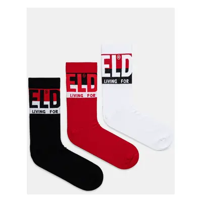 Ponožky Diesel SKM-RAY-THREEPACK SOCKS 3-pack pánské, červená barva, 00SAYJ.0IQAR