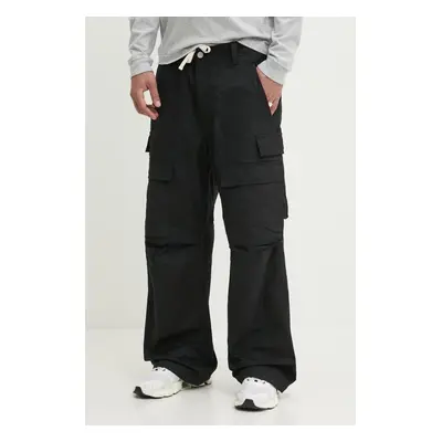 Bavlněné kalhoty PURPLE BRAND WOVEN CARGO PANT pánské, černá barva, ve střihu cargo, P527-WCBB12