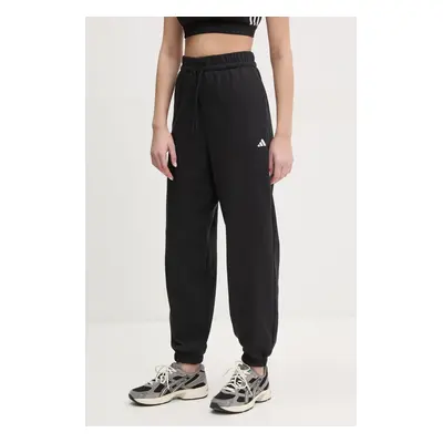 Tepláky adidas Essentials dámské, černá barva, hladké, JD7999