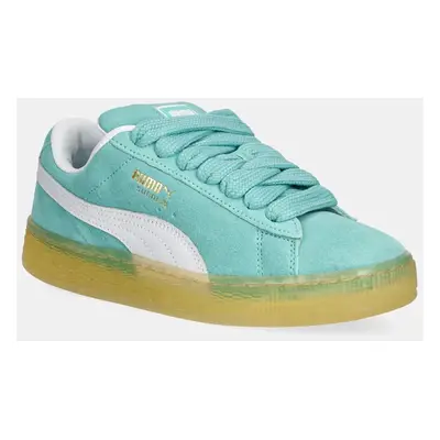 Kožené sneakers boty Puma Suede XL tyrkysová barva, 395205