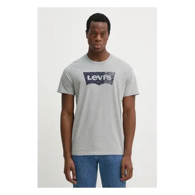 Bavlněné tričko Levi's GRAPHIC CREWNECK TEE šedá barva, s potiskem, 22491