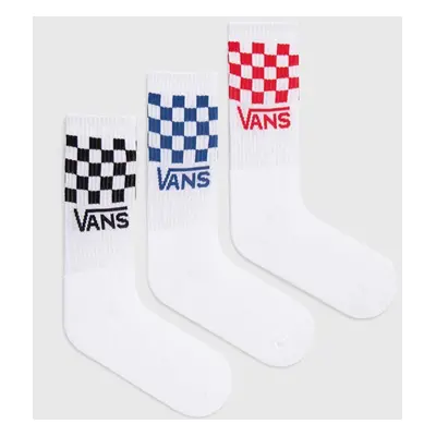 Dětské ponožky Vans DROP CLASSIC CHECK CREW SOCK bílá barva, VN000EZ26M31