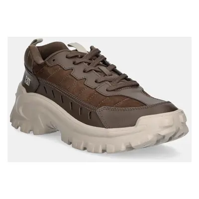 Kožené sneakers boty Caterpillar INTRUDER LITE hnědá barva, P726189