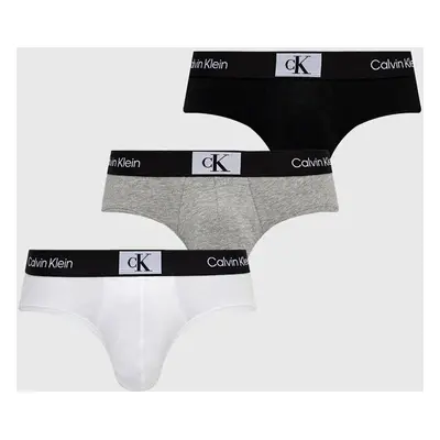 Spodní prádlo Calvin Klein Underwear 3-pack pánské, šedá barva, 000NB3527A