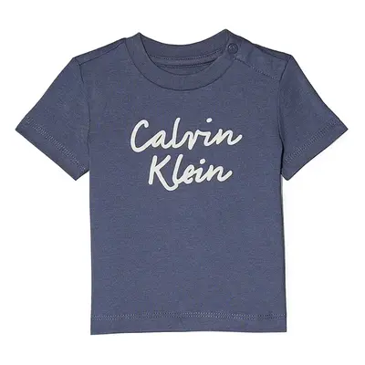 Dětské tričko Calvin Klein Jeans šedá barva, s potiskem, IN0IN00292