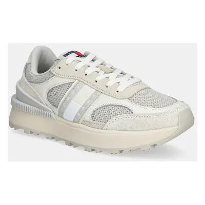 Sneakers boty Tommy Jeans TECH RUNNER béžová barva, EN0EN02743