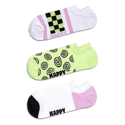 Ponožky Happy Socks Checked Stripe No Show Socks 3-pack