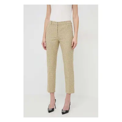 Kalhoty Weekend Max Mara dámské, žlutá barva, fason cargo, high waist, 2415131041600