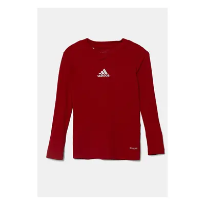 Dětské tričko s dlouhým rukávem adidas Performance červená barva, s potiskem, GN5711