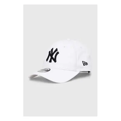 Dětská bavlněná kšiltovka New Era NEW YORK YANKEES bílá barva, s aplikací