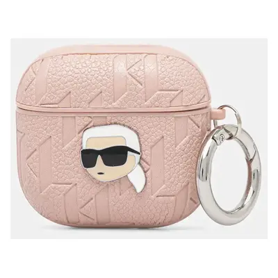 Kryt na airpods Karl Lagerfeld 4 růžová barva, KLA4PGKIPP