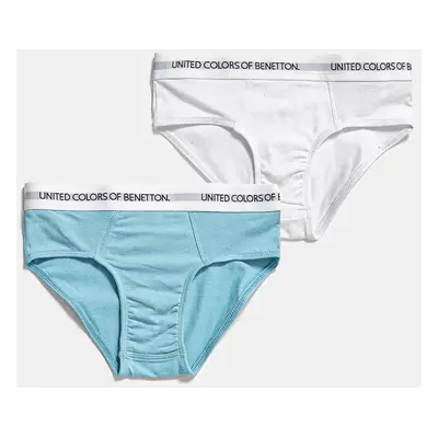 Dětské slipy United Colors of Benetton 2-pack modrá barva, 3OP80S484