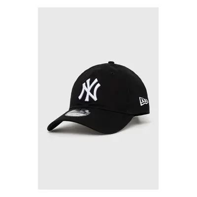 Bavlněná baseballová čepice New Era NEW YORK YANKEES černá barva, s aplikací