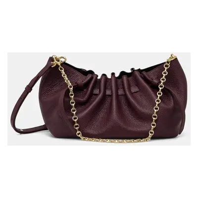 Kožená kabelka Yuzefi SCALLOP CLUTCH vínová barva, YUZRS25-HB-SCC-L049