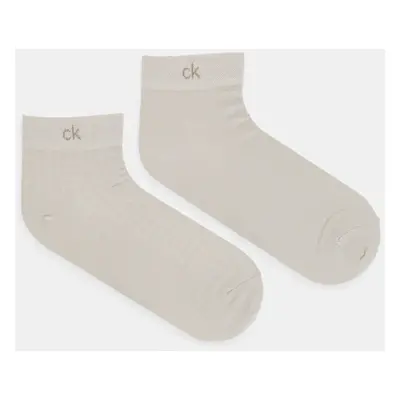 Ponožky Calvin Klein 2-pack pánské, béžová barva, 701231369