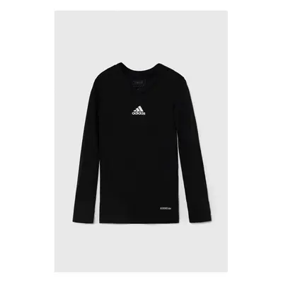 Dětské tričko s dlouhým rukávem adidas Performance TEAM BASE TEE černá barva, s potiskem, GN5710