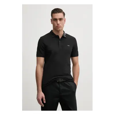 Polo tričko Calvin Klein černá barva, s aplikací, K10K114474