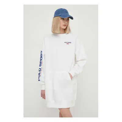 Šaty Polo Ralph Lauren bílá barva, mini, oversize, 211936921