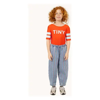 Dětské bavlněné kalhoty Tinycottons STRIPES MULTICOLOR PANT modrá barva, vzorované, SS25-238