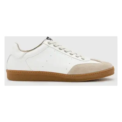 Kožené sneakers boty AllSaints Leo Low Top bílá barva, M008FC