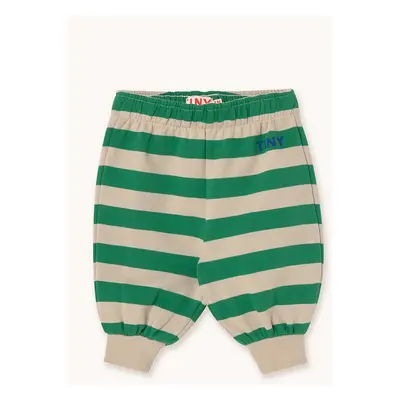 Kojenecké bavlněné tepláky Tinycottons STRIPES BABY SWEATPANT zelená barva, SS25-127