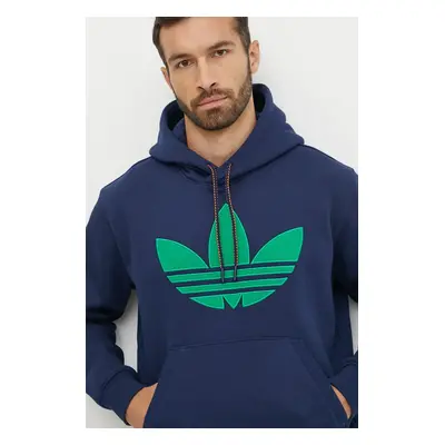 Mikina adidas Originals Hooded Sweat pánská, tmavomodrá barva, s kapucí, s aplikací, JN5968