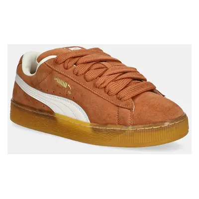 Kožené sneakers boty Puma Suede XL hnědá barva, 395205