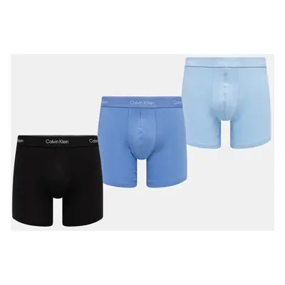 Boxerky Calvin Klein Underwear 3-pack pánské, modrá barva, LV00NB4394