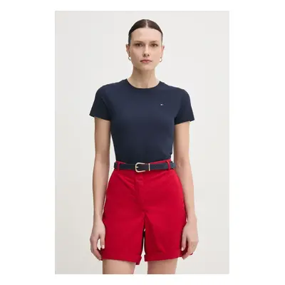 Bavlněné tričko Tommy Hilfiger tmavomodrá barva, WW0WW44433