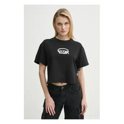 Bavlněné tričko G-Star Raw černá barva, D26239-C336