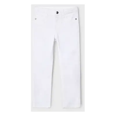 Dětské kalhoty Mayoral slim fit basic bílá barva, hladké, 509